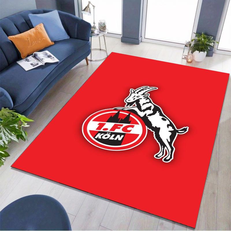 FC Köln Goat Team Logo Print Rug, Non Slip Floor Mat for Living Room Bedroom Football Fan Home Decoration