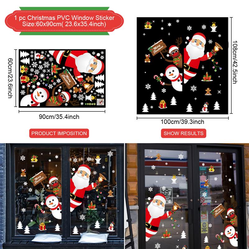 Christmas Window Sticker Merry Christmas Decorations For Home 2026 Cristmas Ornament Xmas Navidad Natal Gifts New Year 2026