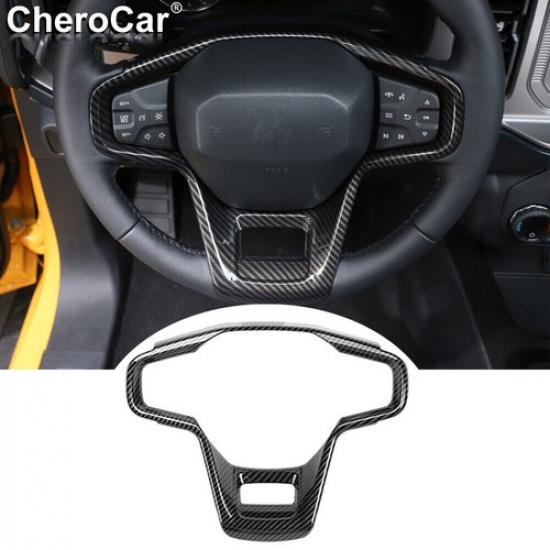 Carbon Fiber Steering Wheel Panel Cover Trim Accessories For Ford Bronco -25