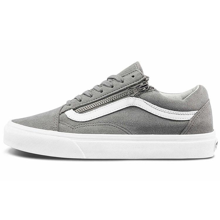Vans Unisex Old Skool Zip Low-Top Sneakers Grey  Gray White  Men s VN0A3493A4F EU 35
