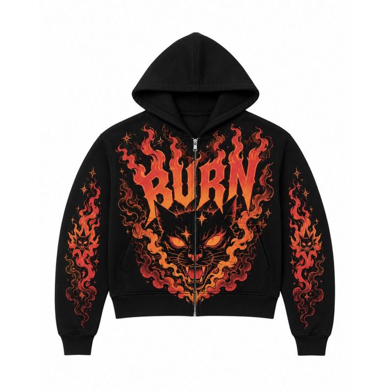 2026 Stand-Up Collar Unisex 3D Printed Hooded Sweatshirt Casual Loose Fit Long Sleeve Pullover Youth