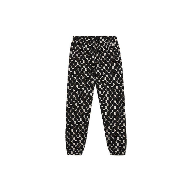 New MLB Old Flower Sports Pants Unisex Black 3ATPM0121-50BKS