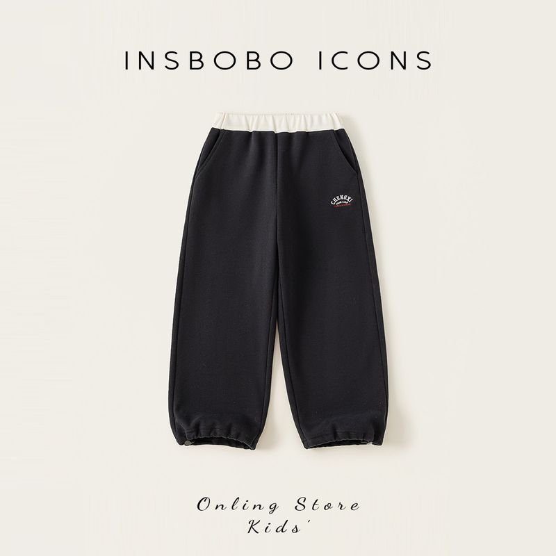 Insbobo Children s Pants Boys  Autumn and Winter Long Pants 2025 New Children s Clothing Girls  Sports Pants Boys  Casual Pants Black 130 cm