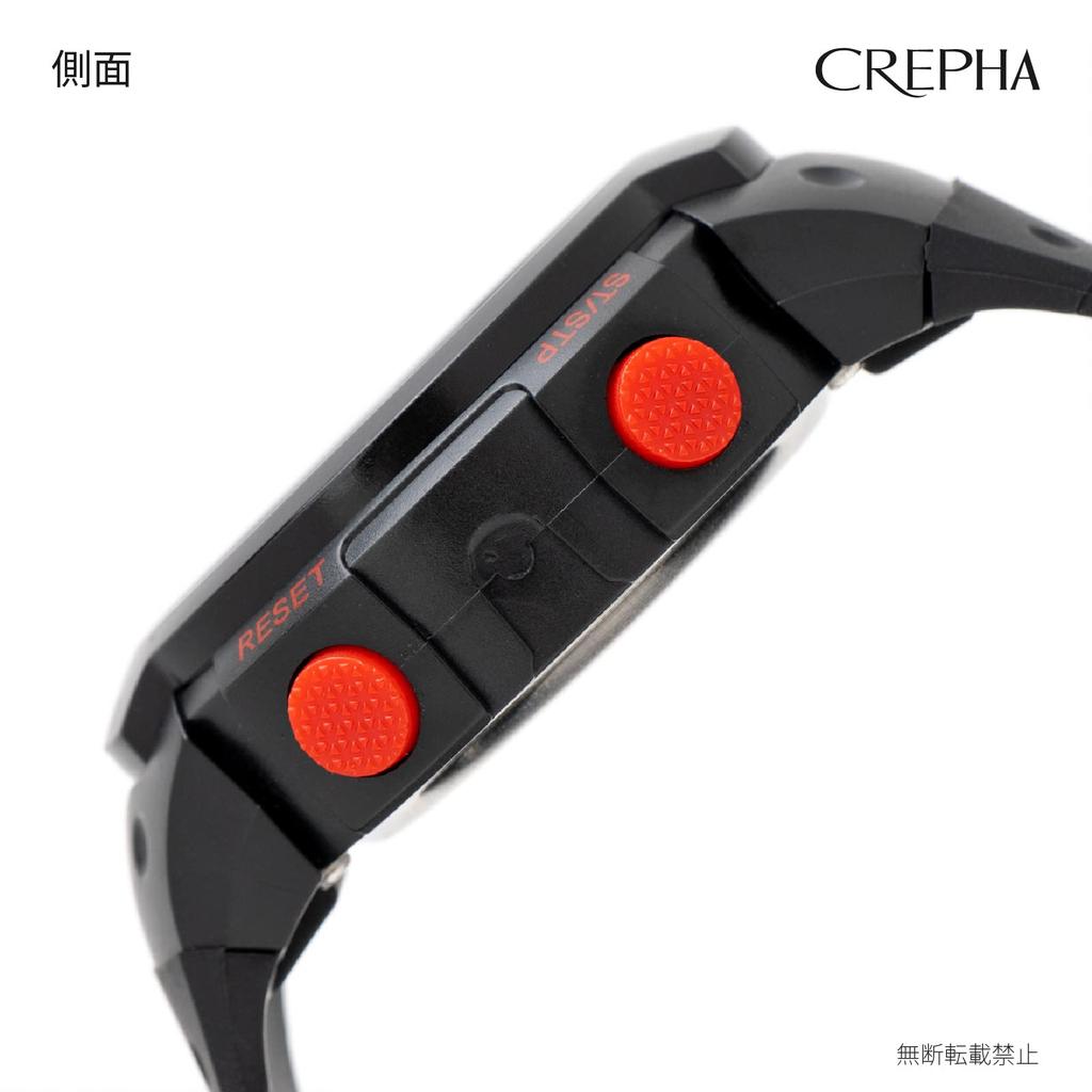 [Clefa] Digitaluhr, wasserdicht, Stoppuhrfunktion, Urethanarmband, 191038, Herren, schwarz