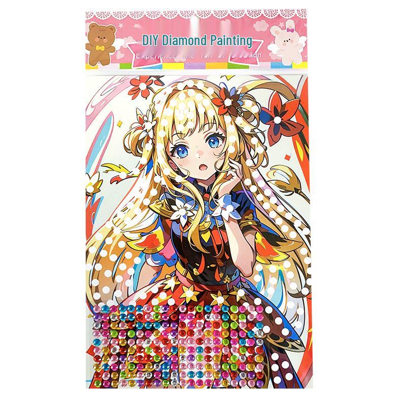 Kids' Cartoon DIY Acrylic Gem Stickers: Fun Educational Diamond Stickers for Girls