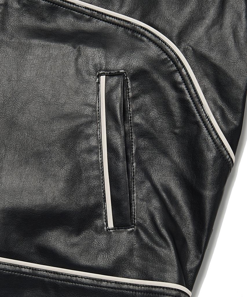 Wkndrs Washed Leather Jk (Black)