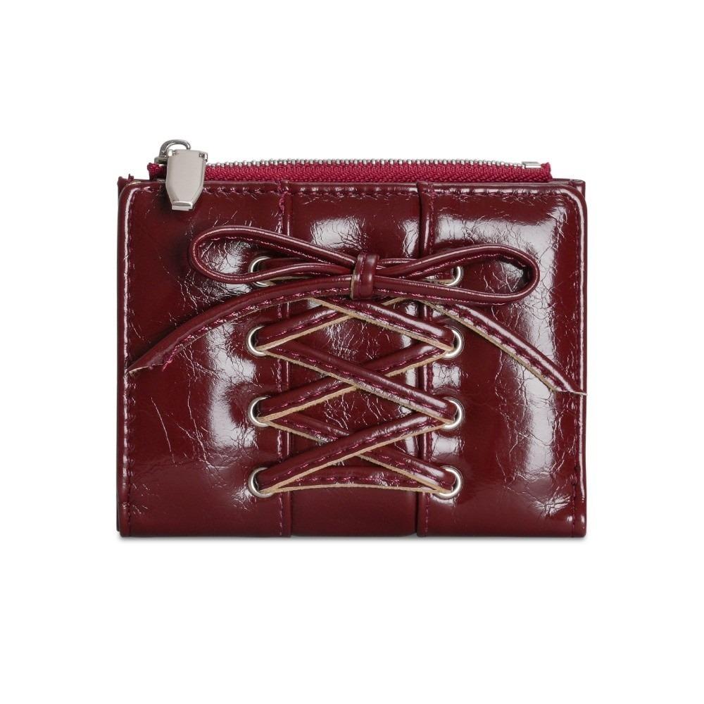 Strap Bow Women Wallets Short Wallets Card Holder Folding Zipper Coin Purse Girl PU Leather Coin Pouch Casual Clutch Bag