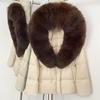 Removable oversized fox fur collar women's short down jacket women's winter new hooded waist and thin fur jacket