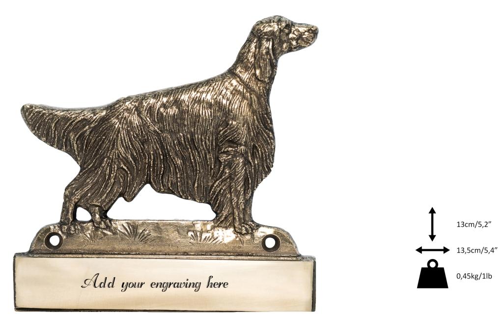 English setter, Lawerack, Laverack – Address plaque with a dog, brass nameplate | Art-Dog