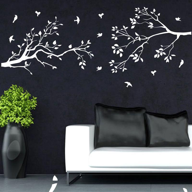 Boomtak Muurstickers Vogels Bladeren Vincy Muurkunst Decals Voor Slaapkamer Woonkamer Kinderkamer Artistieke Muurschildering Glas Decor (orange,180x90cm)