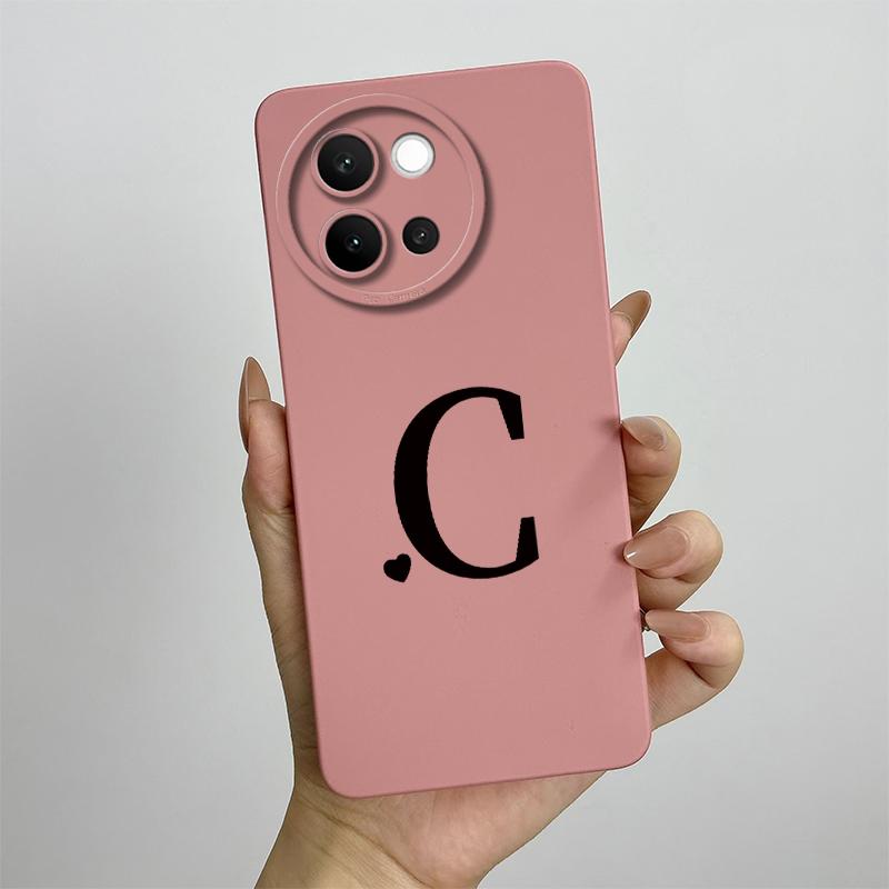 For Vivo V40 Lite Case 2024 Cute Letters Shockproof Capa Liquid Silicone Back Protector Phone Cover For Vivo V40 Lite 5G Bumper