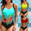 Women's Summer Fashion Sexy Printed V-neck  Bikini Beach Swimwear