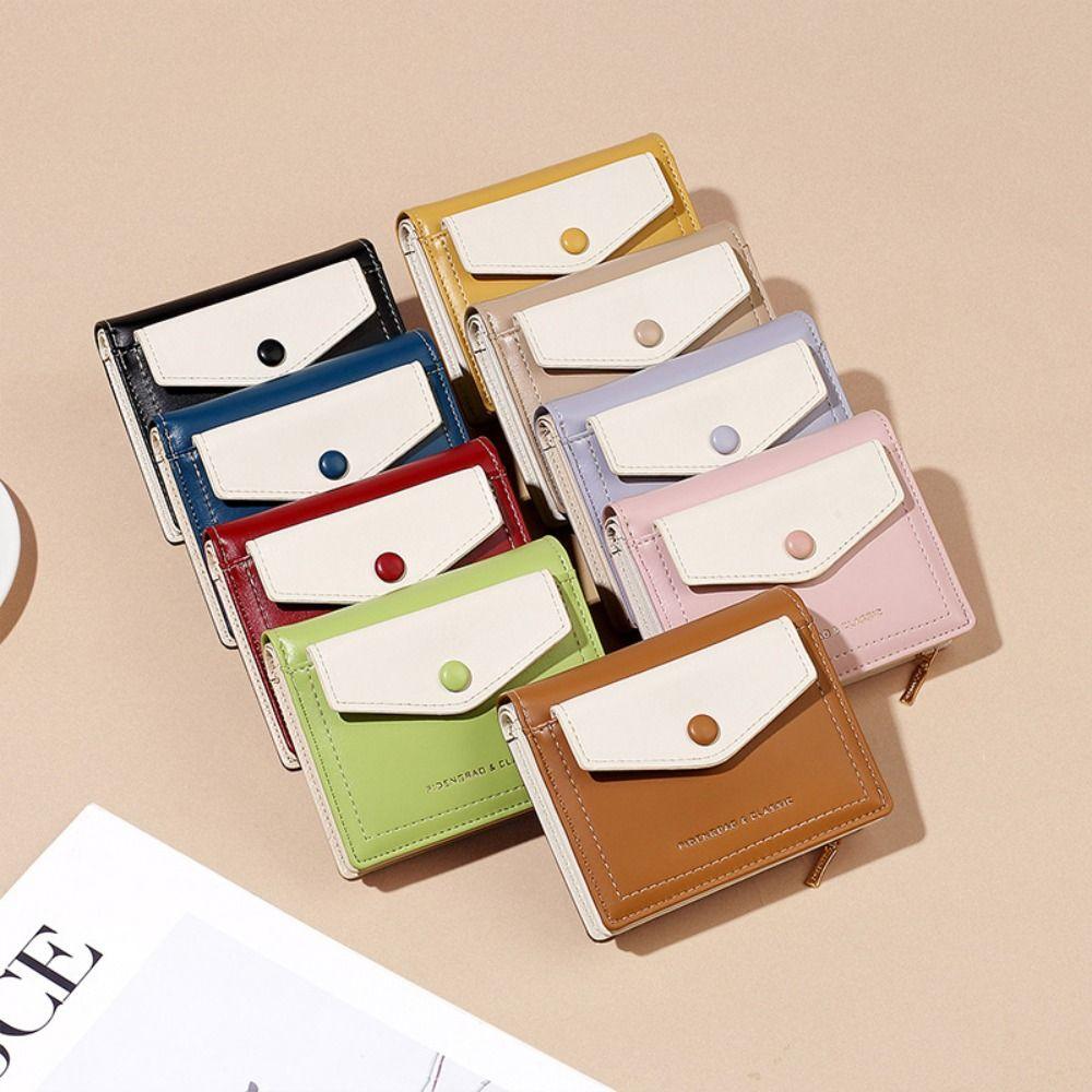 

with Zipper Mini Envelope Wallet PU Leather Money Pouch New Storage Purse Men