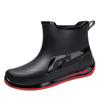 rain shoes men's medium tube rain boots low tube water shoes fashionable non-slip waterproof short tube thick-soled PVC wear-resistant water boots