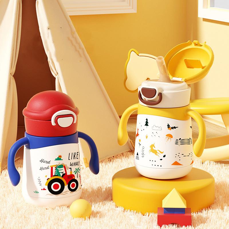 Baby Learning To Drink Vacuum Cup Children Drinking Milk 316 Stainless Steel Insulated Cup Small Month Old Milk Gravity Ball