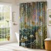 Mystic Bloom Frog Shower Curtain - Enchanted Swamp Fantasy Folk Art, Mythical Creature Bathroom Decor