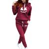 New Autumn and Winter European and American New Sports and Leisure Printing Pullover Hooded Sweater Sweatpants Set Sweater Plus Trousers