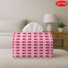 1pc Tissue Box, 2D Flat, Layered Elephant Silhouettes In Coral Tints Tones. Suitable for Kitchen, Car, Elegant Decorative Box, Intended for Living Roo