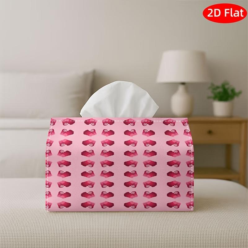 1pc Tissue Box, 2D Flat, Layered Elephant Silhouettes In Coral Tints Tones. Suitable for Kitchen, Car, Elegant Decorative Box, Intended for Living Roo