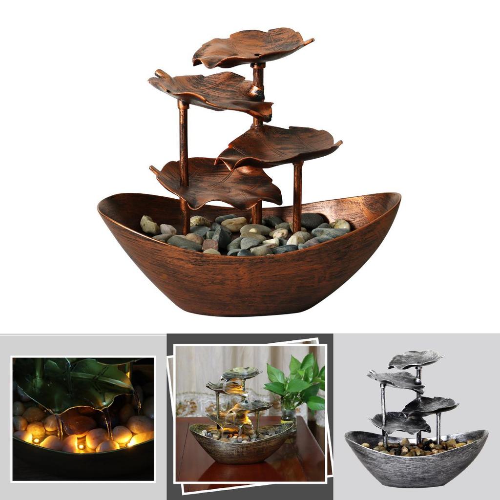Lotus Leaf Ingot Minimalist Fountain With Abs Material For Home Decor And Gift