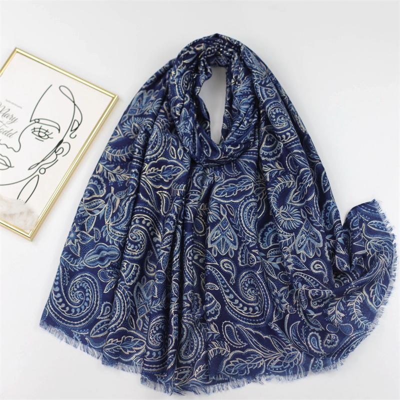 

6 Colors Luxury Brand Cotton Viscose Scarf Khaki Paisley Floral Fringe Shawls and Wraps Echarpe Pashmina Bufandas Hijab 180*90Cm