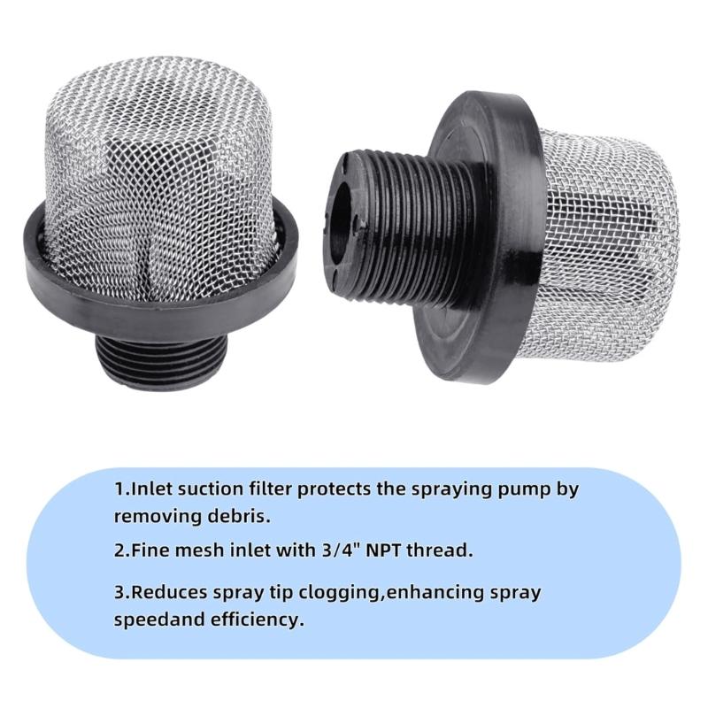 6PCS 3/4Inch Airless Sprayer Inlet Suction Strainers Filters for LTS17,LTS15 Paint Pump Models Prevents Debris Clogs