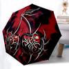 1pc "Terrifying Cherry" Auto Folding Umbrella, Sturdy And Durable Automatic Folding Umbrella with 8 Ribs, Convenient for Outdoor Use084