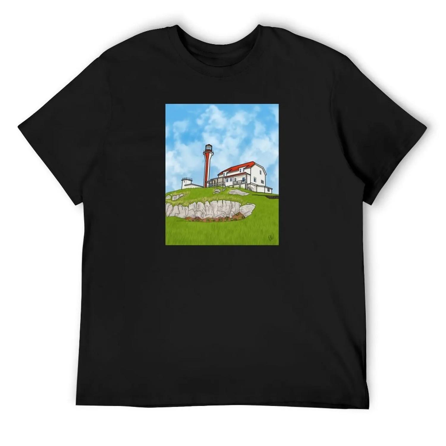 Cape Forchu Lighthouse, Yarmouth T-Shirt sweat oversized graphic tee graphics mens graphic t-shirts big and tall S