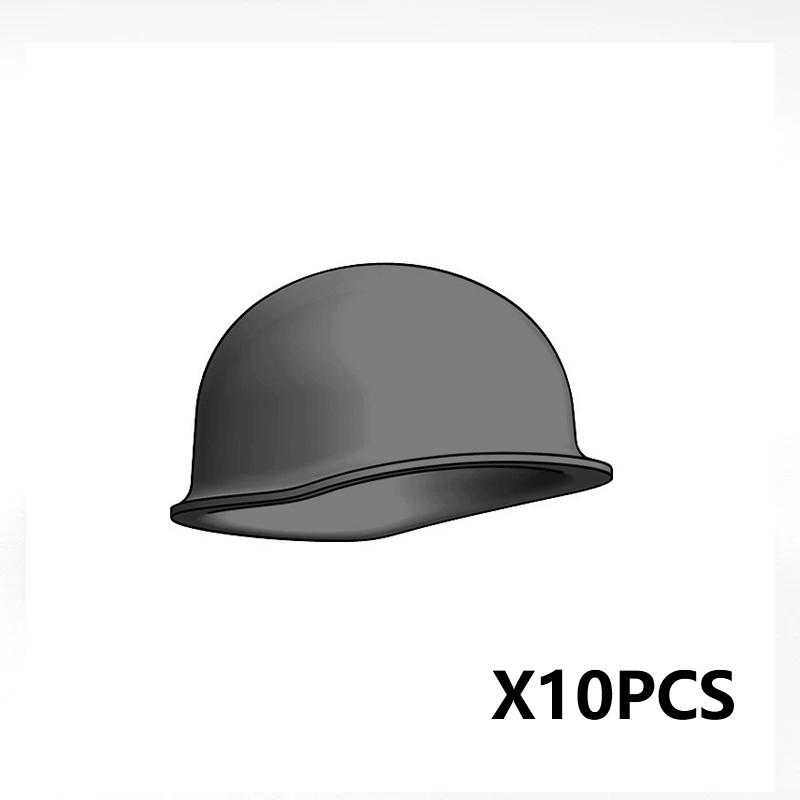 Military Building Blocks Accessories Soldier Figures Soviet Helmets Guard Hat Navy Pirate Firefighter Army Hats Mini Bricks Toys