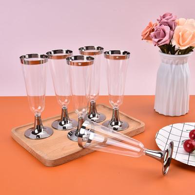 6Pcs/Set 150Ml Disposable Red Wine Glass Plastic Goblet Wedding Party Supplies