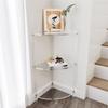 Elegant Acrylic Corner Storage Table with Three Levels for Books and Decoration Living Room Space Saving Designs