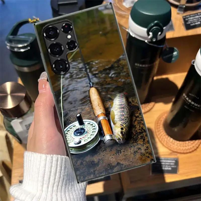 Forellenfischerei Coque Für Samsung S23 S22 Ultra S24 FE S25 Edge Telefon Galaxy S21 S20 FE S10 Plus Hülle Luxus Abdeckung Silikon F