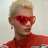Y2K Big Frame Luxury Brand Designer Cat Eye Sunglasses Women For Men Outdoor Vintage Sun Glasses Cyberpunk Popular Sport Goggles