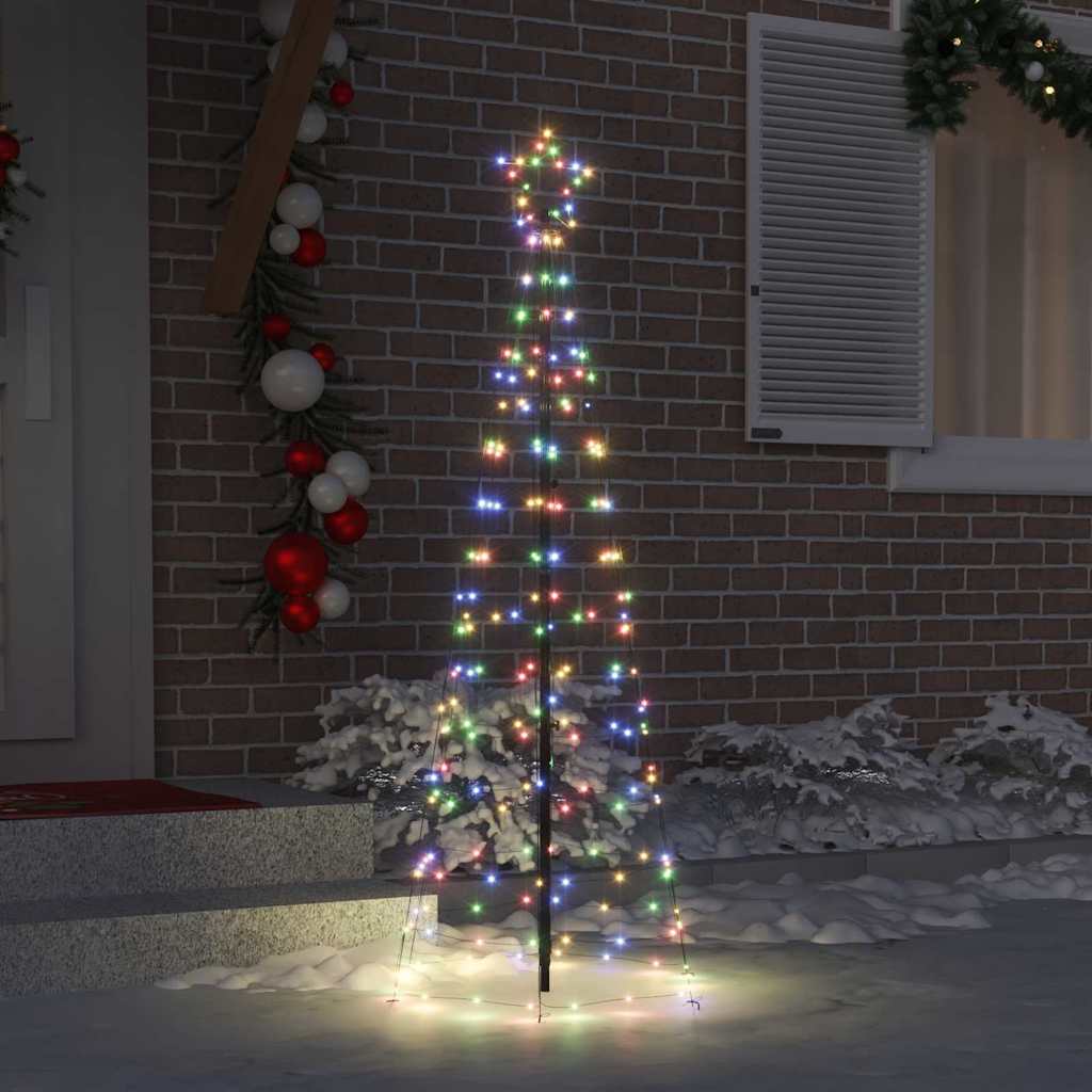 LED Christmas Tree with Ground Spikes Multicolored 250 Cm Iron