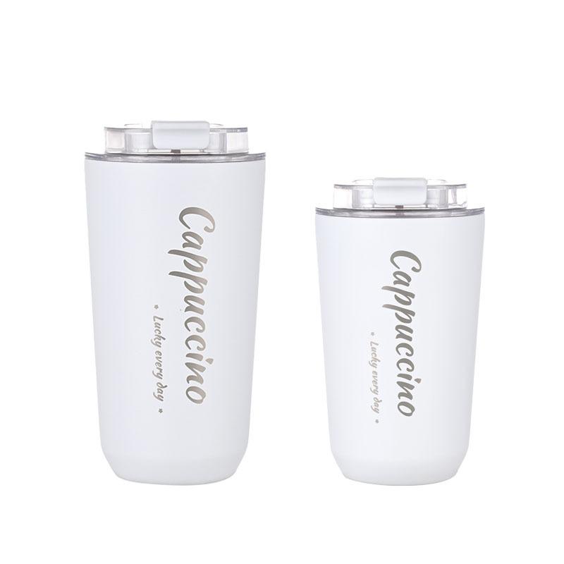 

2026 High-value Double-layer Vacuum Coffee Cup Creative Car Water Cup Portable Boys and Girls Stainless Steel Thermos Cup 12oz/360ml белый