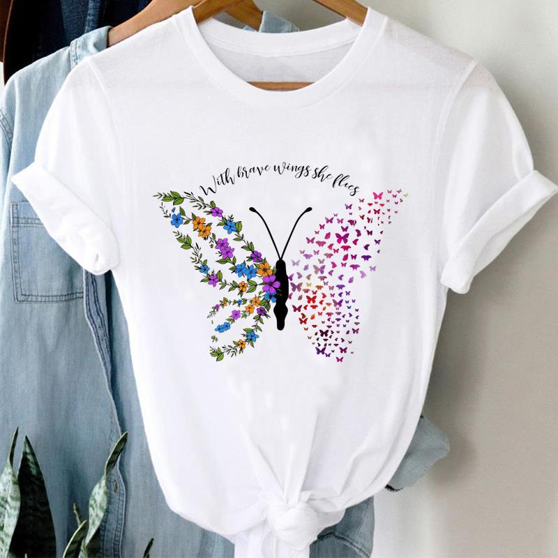 (Asian Size) Printed Female Clothing Women Tee Letter Cute 90s Sweet Lady  T Shirt  Casual Fashion Top Graphic Short Sleeve T-shirts