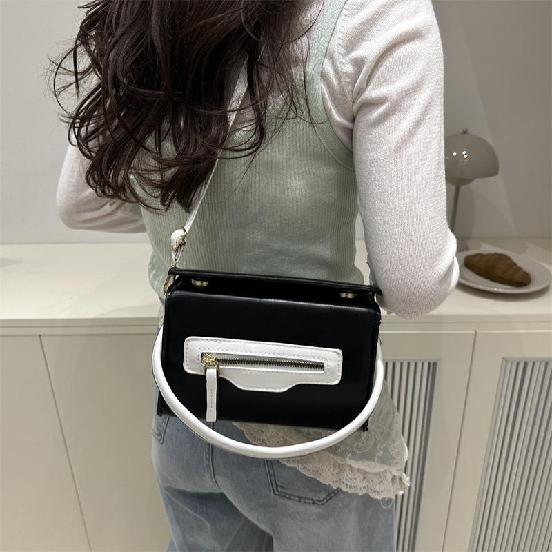 Multicolor Contrast Color Mini Box Tote Handbag For Women Casual Crossbody Bag With Top Handle And Detachable Strap