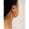 European and American Style Colorful Pearl Fish Earrings in 18k Gold and Titanium Steel