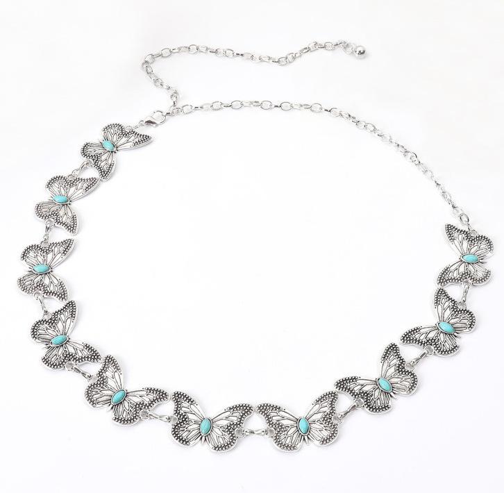 

Новая металлическая цепочка на талию с бабочками и ромашками серебряного цвета для милых женщин, универсальная для весеннего платья