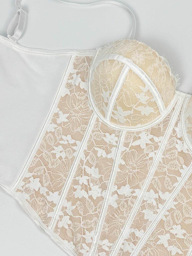 Spicy Girl Lace Camisole: Black Boning Autumn/Winter Inner Wear with Chest Pads, Beautiful Back Design