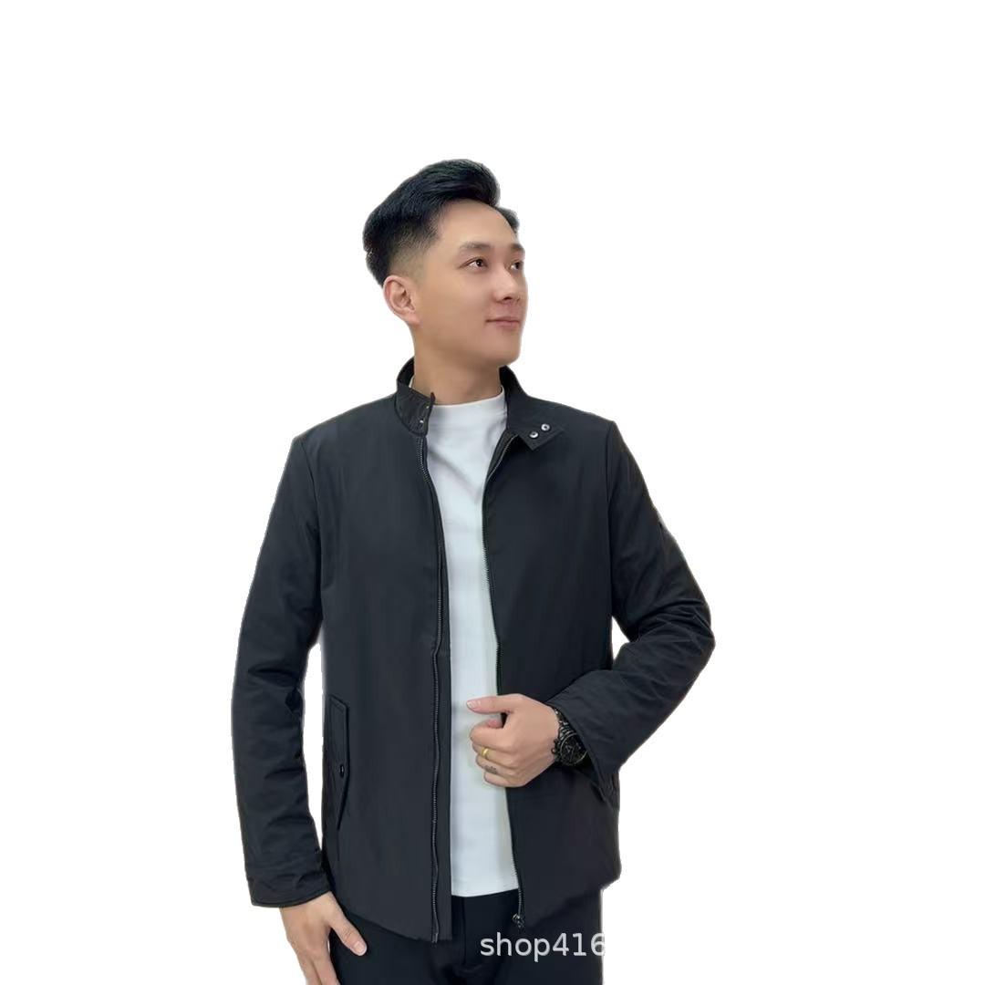 

Men s Executive Stand-Up Collar Business Casual Jacket - Versatile Autumn Outerwear 2XL чорний