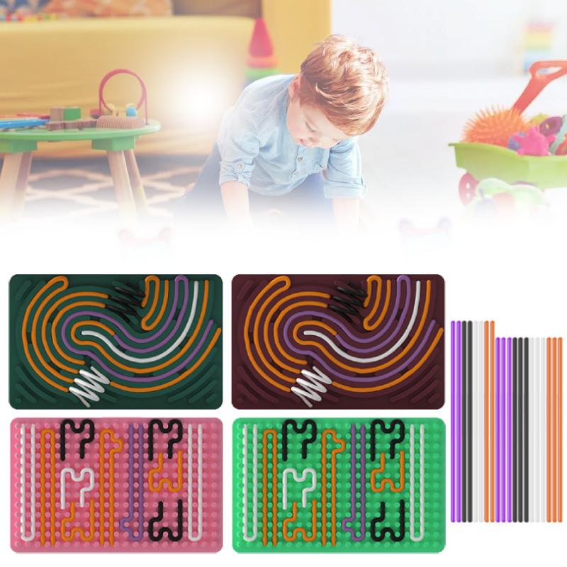 Square Activity Sensory Board Silica Gel Decompression Puzzle Toy Fun Children