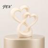 Intertwined Hearts Sculpture Figurine, 3D Printed Love Statue, Table Living Room Display Decor Centerpiece for Wedding Romantic Gift Couples
