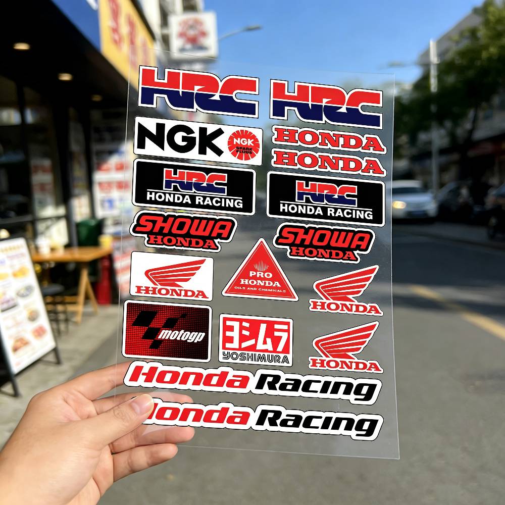 Laser For Honda Motorcycle Reflective Stickers Waterproof Decals For Helmet Scooter Fuel Tank Toolbox Racing
