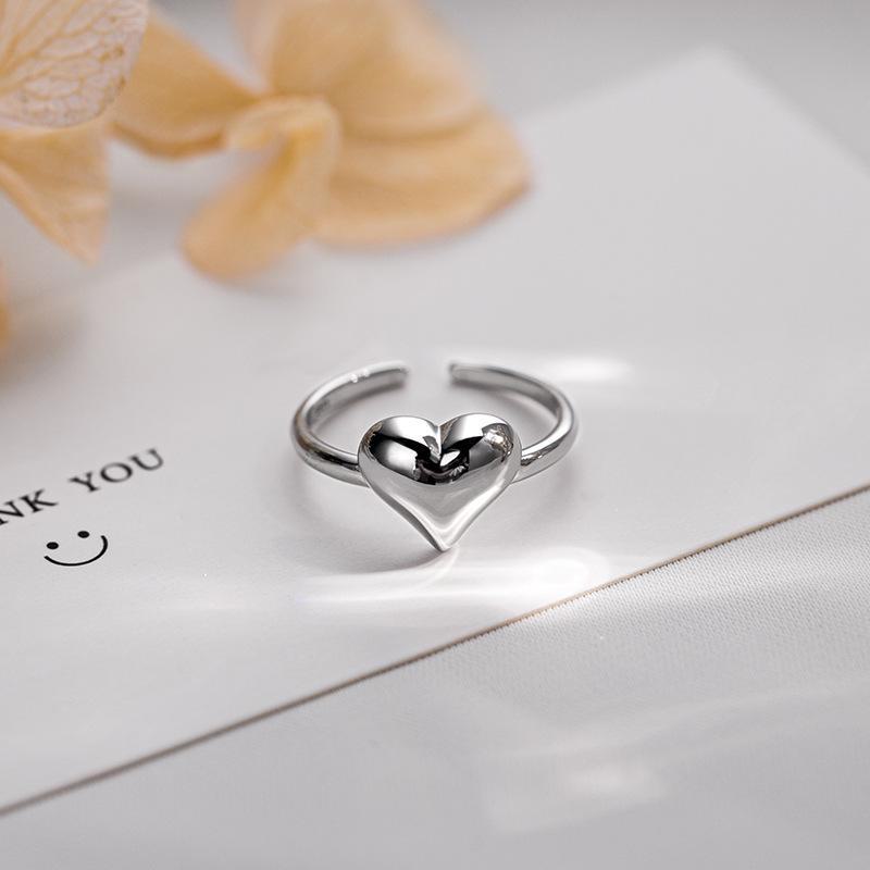 Banyan Tree S925 Silver Luxury Heart Ring - Minimalist Cold Style for Women