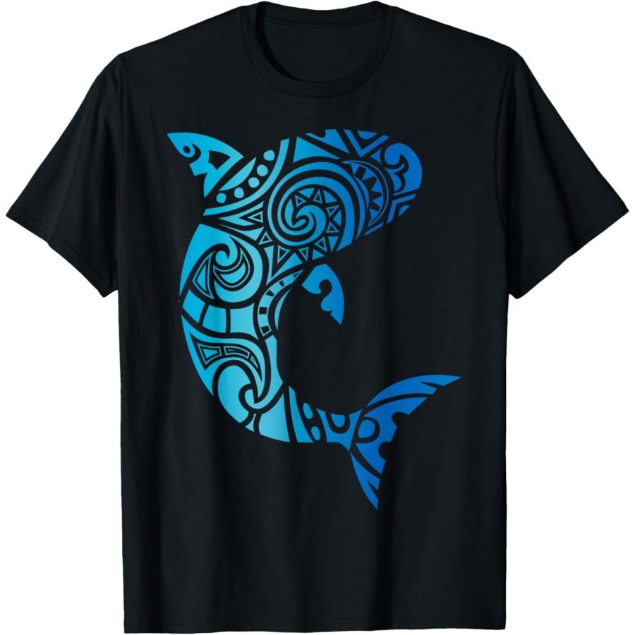 Футболка в племенном стиле Гавайи Мано Любитель акул Неделя Футболка Пляжный подарок Футболка S