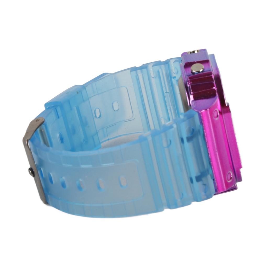 Gradient Color Electronic Watch Large Dial Waterproof Long Standby Time Purple Blue Casual Sports Wristwatches for