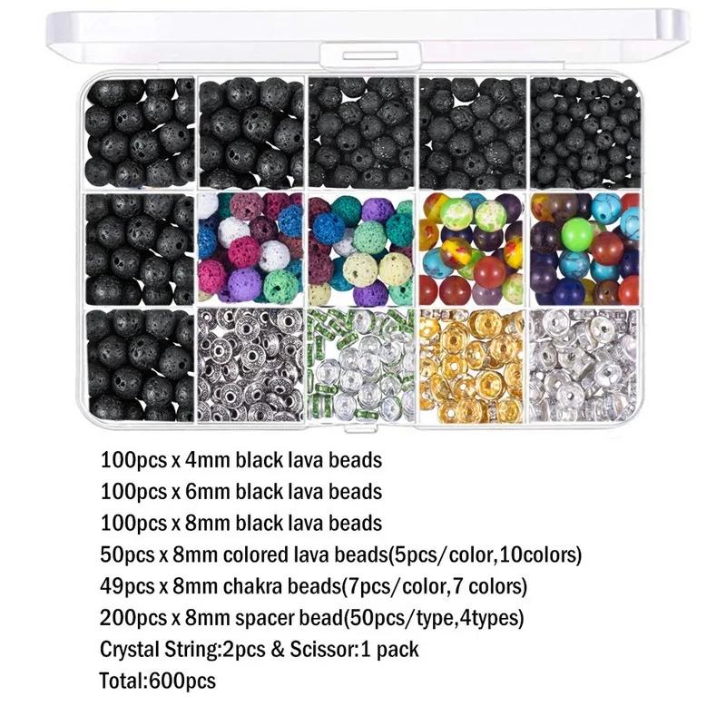 600cps Colorful Beads Stone Bead for DIY Jewelry Making