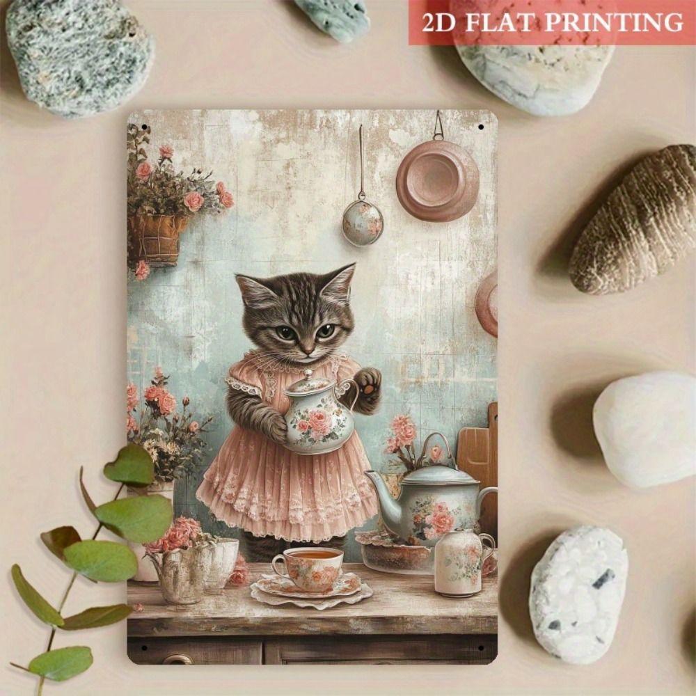 Funny Pig in Meadow Metal Tin Sign Wall Decor 20x30cm