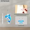 2D Flat Fun Dolphin Earrings Dangle Acrylic Ocean Animals Jewelry Sea Gifts for Women Summer Charms